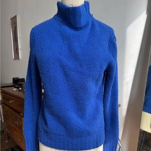 Point Sur Cobalt Blue Mock Neck Wool Blend Sweater